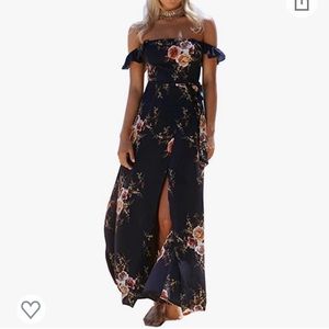 Off the shoulder floral maxi dress